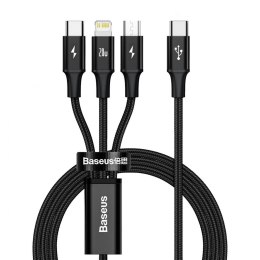 Kabel usb-c 3w1 micro usb / lightning / usb-c, 20w, 1.5m czarny Baseus