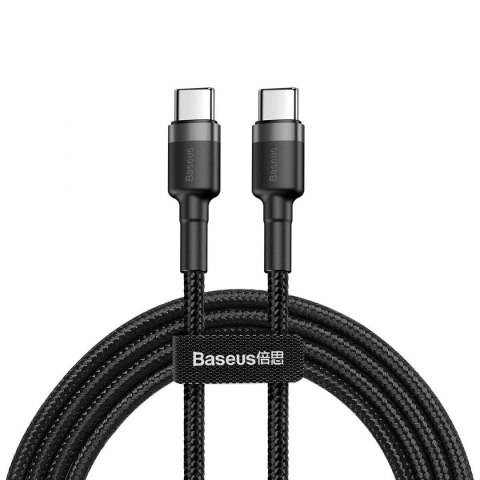 Kabel usb-c na usb-c pd baseus cafule pd 2.0, qc 3.0, 60w, 2m czarno-szary Baseus