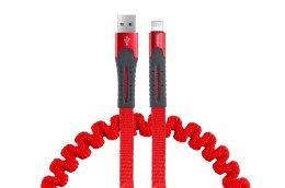 Kabel usb na lightning sprężynujący 1.2m amio uc-13 amio