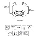 Oprawa podtynkowa, tuba LED Maclean, oczko, SPOT, dla źródeł światła MR16/GU10, kolor czarny, 94x32mm, okrągła, alu, MCE462 B Maclean