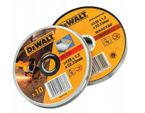 Tarcza do cięcia 125x1.2 thin cut inox, 10 sztuk DeWalt