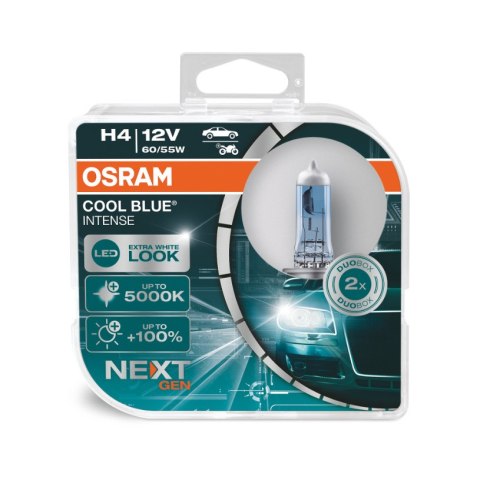 Żarówki halogenowe osram h4 12v 60/55w p43t cool blue next gen 5000k / 2 szt. Osram